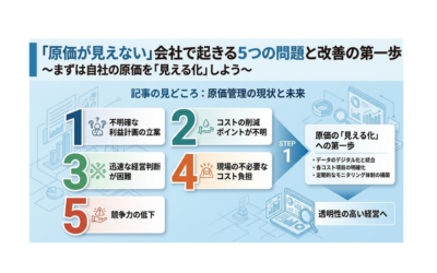 原価が見えない会社で起きる5つの問題と改善の第一歩
